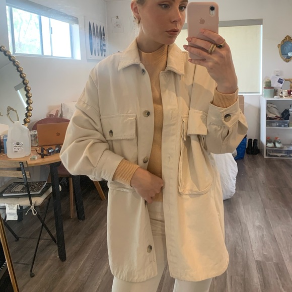 Zara | Jackets u0026 Coats | Oversized Shacket Shirtjacket By Zara In Natural  Beige | Poshmark